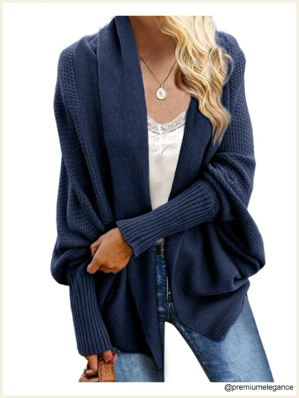 Chunky Oversized Batwing Sleeve Cable Knit Cardigan